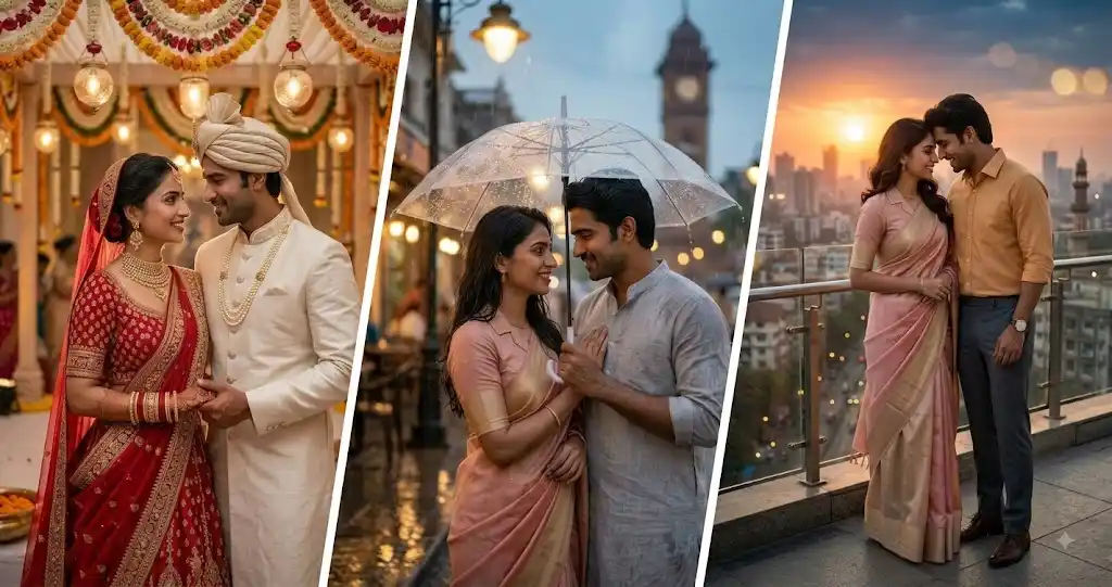 Romantic Couple AI Prompt: Create Stunning Indian Couple Love Photos | Copy & Paste