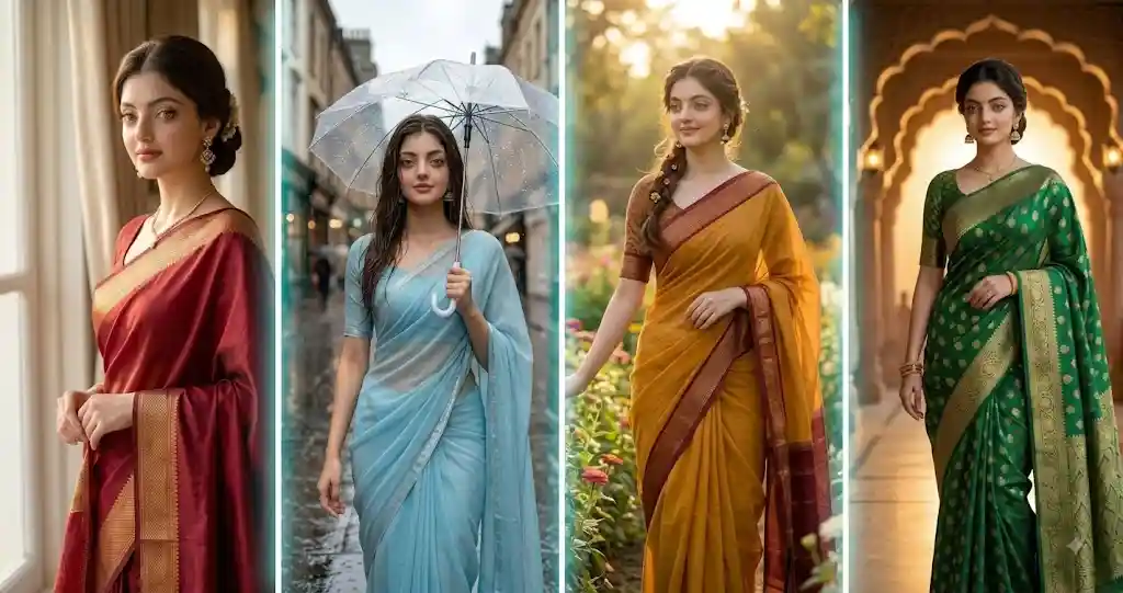 Saree Photo Prompt for Gemini AI | Realistic Saree Image Prompt from Reference Photo